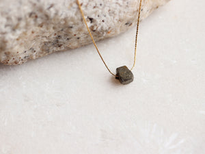 PYRITE necklace gold
