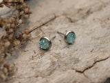 DRUZY earrings shiny blue/ 6mm