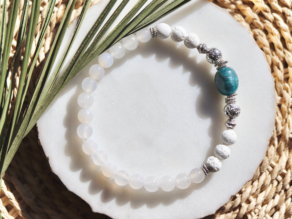 Turquoise and agate bracelet
