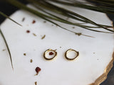 Small golden LORA huggie earrings |7mm