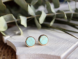 Studs turquoise howlite| 10mm