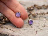 Purple DRUZY earrings/ 6mm