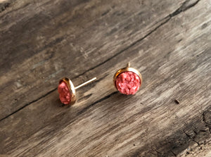 Salmon DRUZY earrings/ 8mm