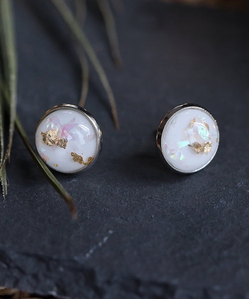 Boucles D'oreilles Clous Petits Anneaux épais Plaqué Or - Occasion Bon état
