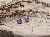 Purple DRUZY earrings/ 6mm