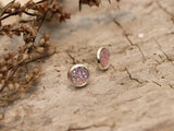 Shiny pink DRUZY earrings/ 8mm