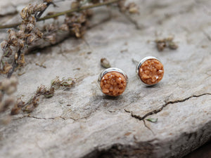 DRUZY earrings burnt orange/8mm