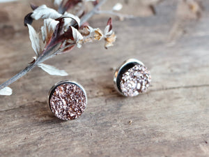Boucles DRUZY or rose /12mm