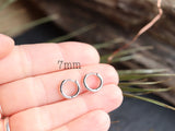 Small silver LORA huggie earrings | 7mm