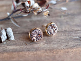 Boucles DRUZY or rose/ 8mm