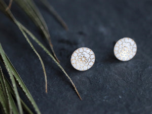 White MANDALA earrings