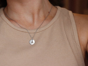 Personalized INITIAL necklace/ silver