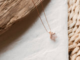 Pink QUARTZ necklace / pink gold chain