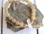 White and yellow quartz bracelet