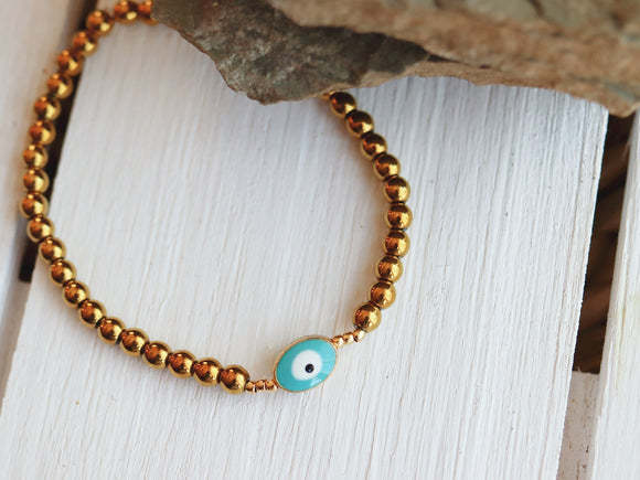 “Evil eye” golden hematite bracelet