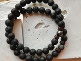 Men's bracelet duo / lava stones
